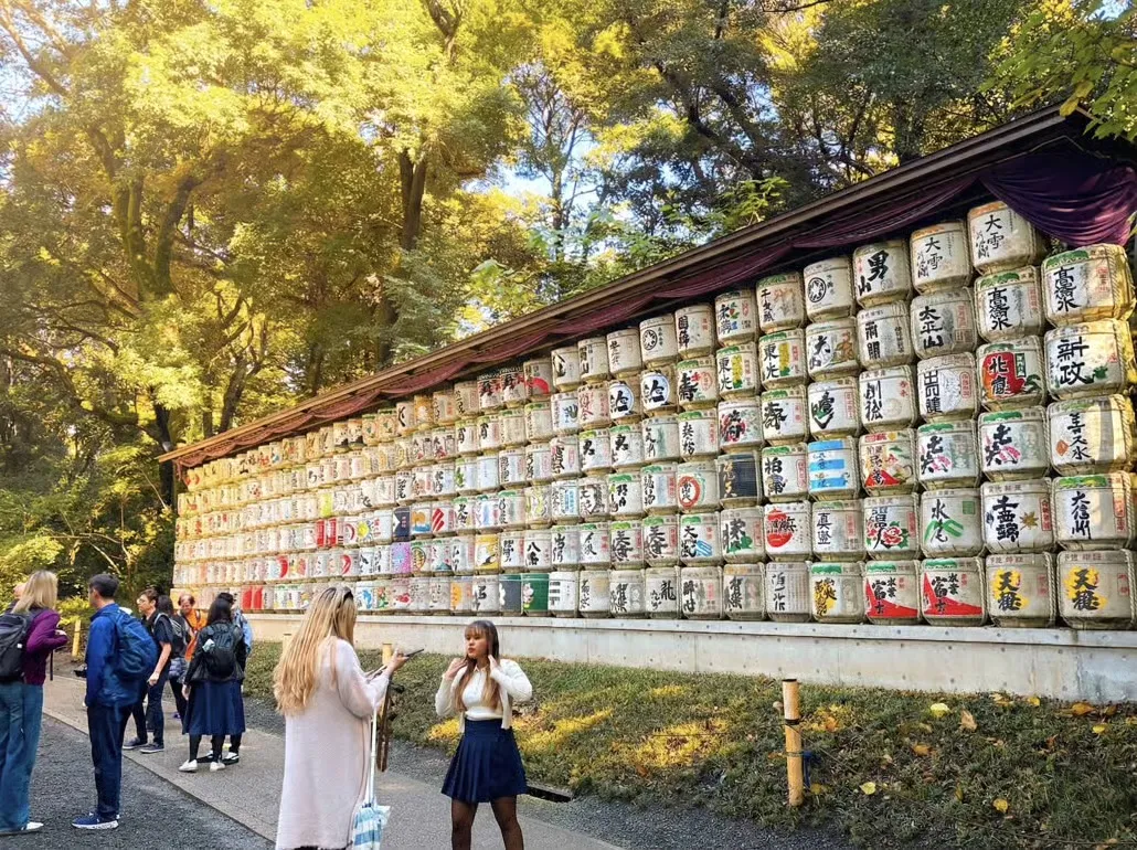 Sake barrels at Meiji Jingu shrine